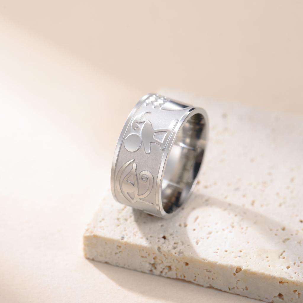 Cazador Vintage Auge des Horus Ankh Kreuz Ring Altes Ägypten Symbol Fingerringe Edelstahl Amulett Schmuck Geschenk für Frauen Männer