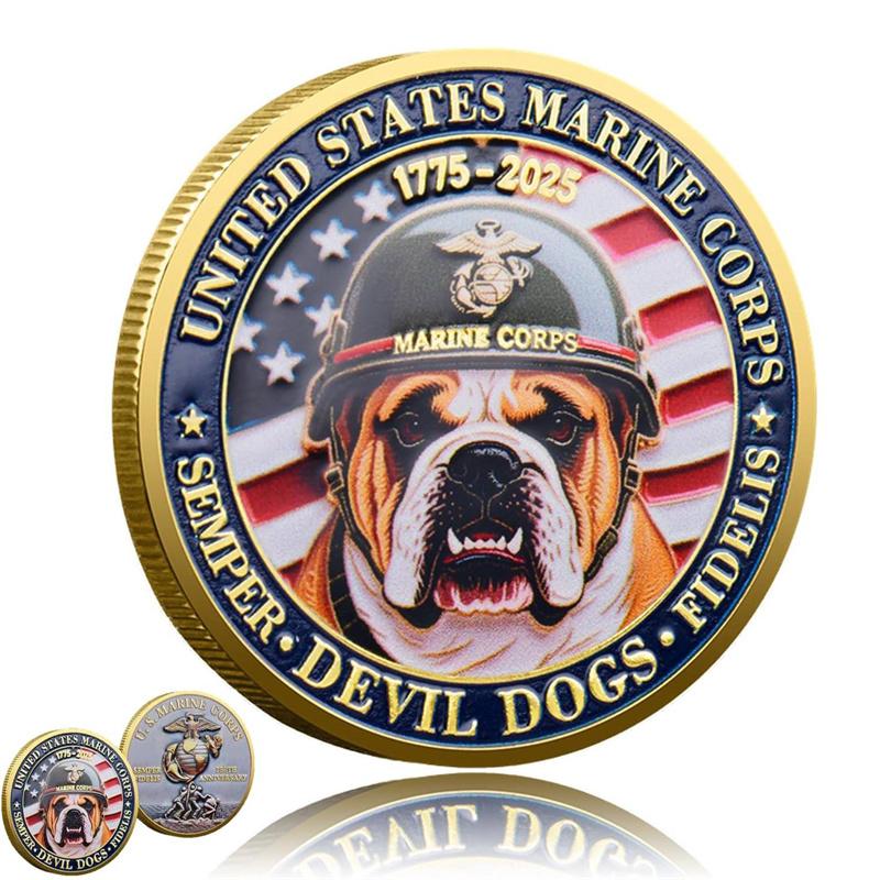 

1Pcs Us 250Th Anniversary Double-Sided Challenge Coin,1.57 Inch Marine Corps Commemorative Coin Veteran Gift