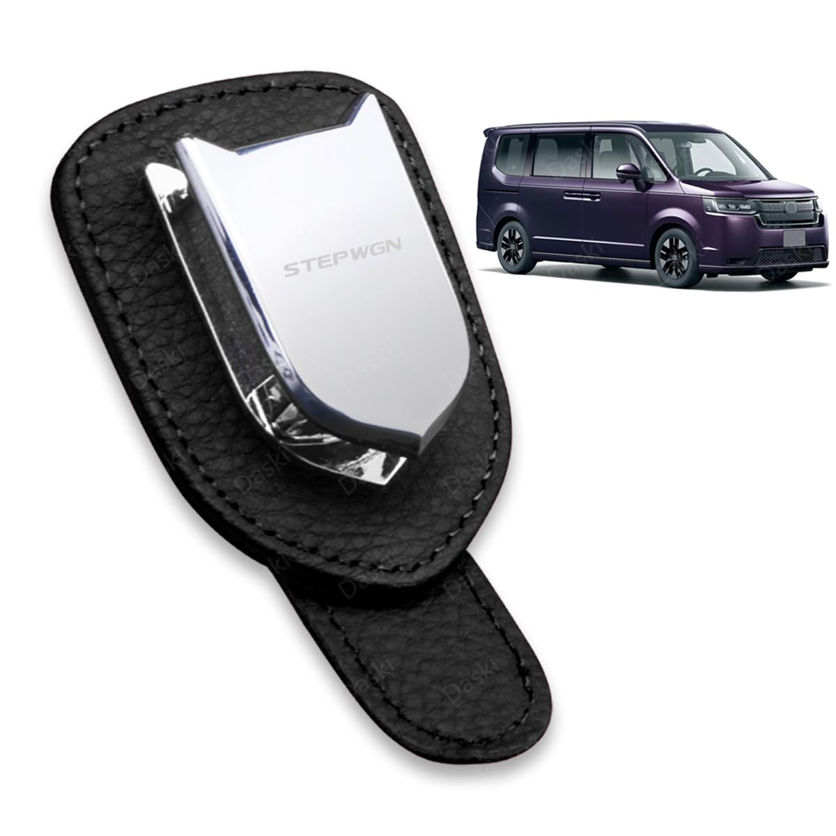 

Leather Sunglasses Holder for Step Step Wagon and All Series Car Sun and Easy Installation for Safe Black Wagon, Spada, (RP, etc.) - Visor, Storage,