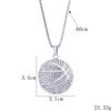 Men's Gold Diamond Basketball Pendant Necklace - Trendy Hip Hop Jewelry Accessory