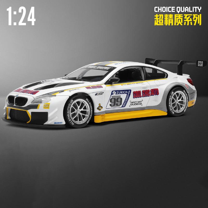 CCA MSZ 1: 24 BMW M6 GT3 Alloy Car Die-casting Model Dynamic Sound and Light Toy Series Collection Gift