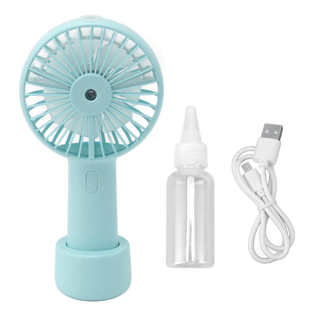 Handheld Misting Fan Quiet 2000mAh 3 Wind Speed 2 Spray Mode 7 Turbine Blades USB Personal Mister