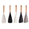 Food-Grade Silicone Spatula with Wooden Handle: Non-Stick, Heat-Resistant Cooking Utensil for Salads, Pans, Rice, and Ice Scooping