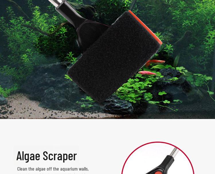 Multi-Function Long Handle Fish Tank Cleaning Brush