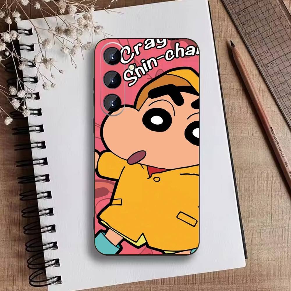 Cartoon N-Crayon Shin-chan Phone Case For Samsung Galaxy A73,A21s,A22,A31,A52,A53,A71,A41Soft Black Shell