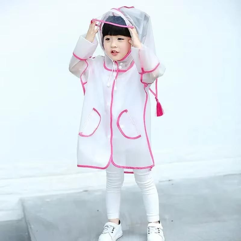 Capa de Chuva Infantil Impermeável Poncho de Chuva Transparente Crianças jardim de infância escola Estudante Roupa de Chuva Poncho Protetor Coberturas