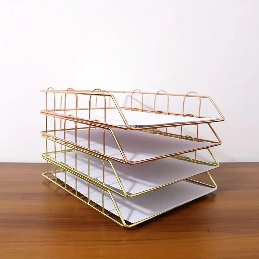 Pen Holder Stackable File Folder Paper File Document Organizer School Office Supplies