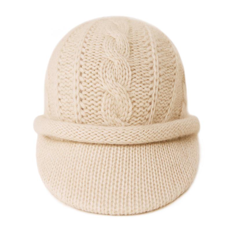 European and American 100% Pure Cashmere Knit Slouchy Hat - Warm & Versatile for Autumn and Winter