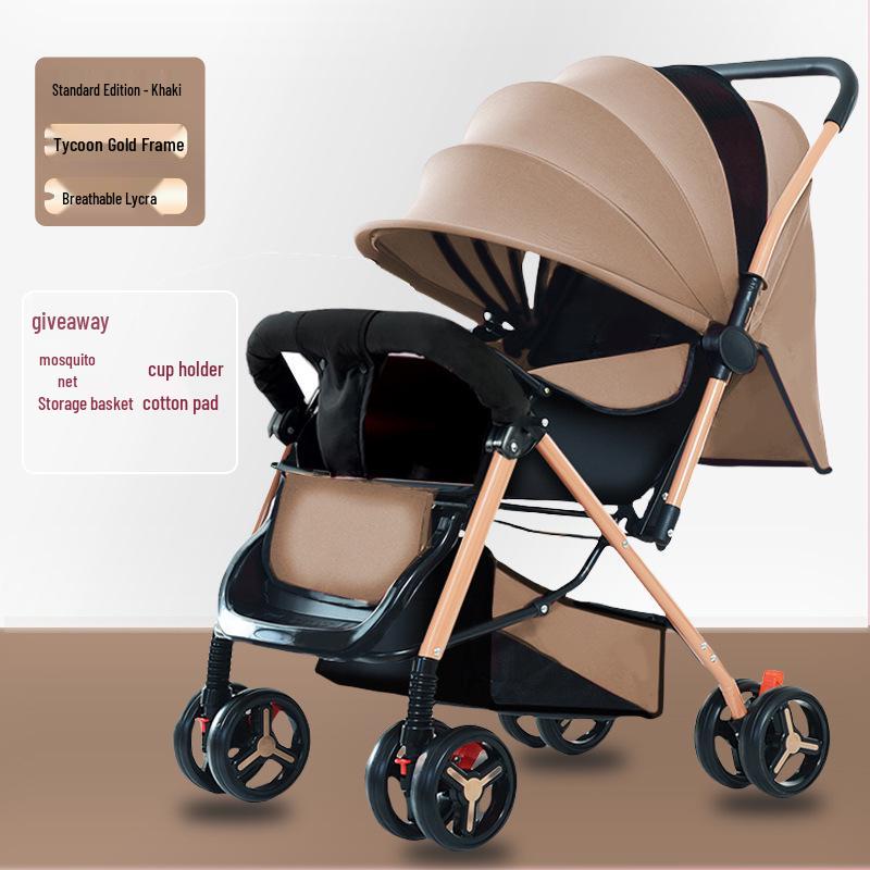 

Реверсивная складная детская коляска с амортизацией, большой люлькой для сна и легкой конструкцией