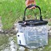 New Transparent Live Fish Bucket Foldable Fishing Bucket Portable Water Bucket Multifunctional Handheld Fish Container Lure Fishing Pail