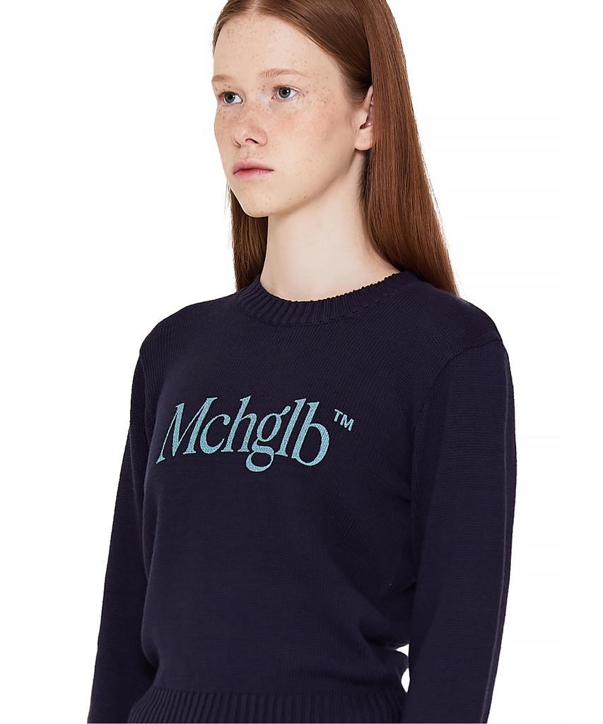 MATCHGLOBE Simple Logo Knit Tee (Navy)