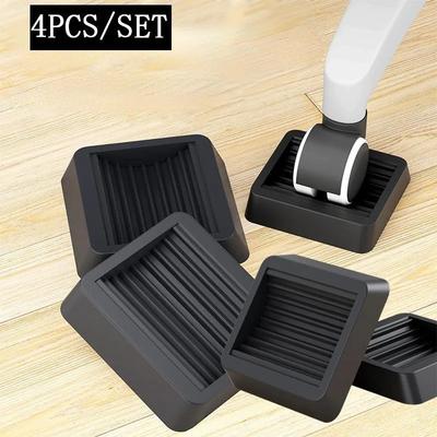 4PCS Non Slip Furniture Caster Cup Silicone Office Chair Pad Bed Couch Wheel Stopper To Prevent Scratches for Hardwoods Floor