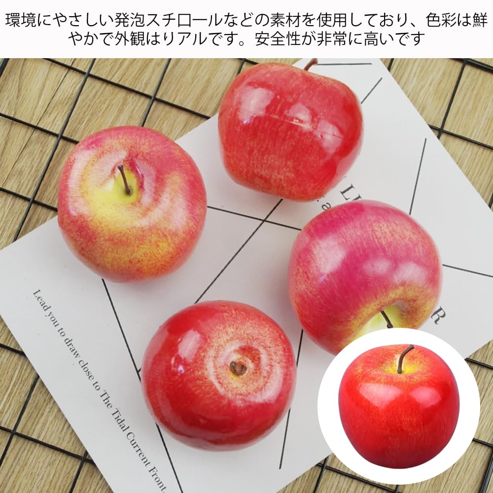 YUWENW Food Sample Apples, 5 Pieces, Life-Size Artificial Fruit, Realistic Fake Fruit Figurine, Model, Display, Interior Decoration, Replica, New