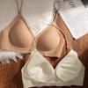 Liquid foundation hanging neck thin shoulder strap U-shaped beautiful back underwear women's small breasts gathered and closed, soft support