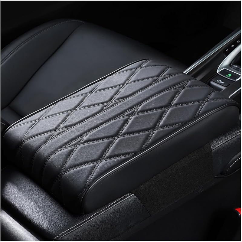 Mandark Car Center Console Cover, Soft Leather Memory Foam Automotive Armrest Seat Box Cushion Pad, Waterproof Comforable Vehicle Arm Rest Mat