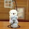 2pcs Fashion Lovely Plush Otters Holding Fish Key Chains Cartoon Cute Otters School Bag Pendant Keyring Funny Toy Student Gifts