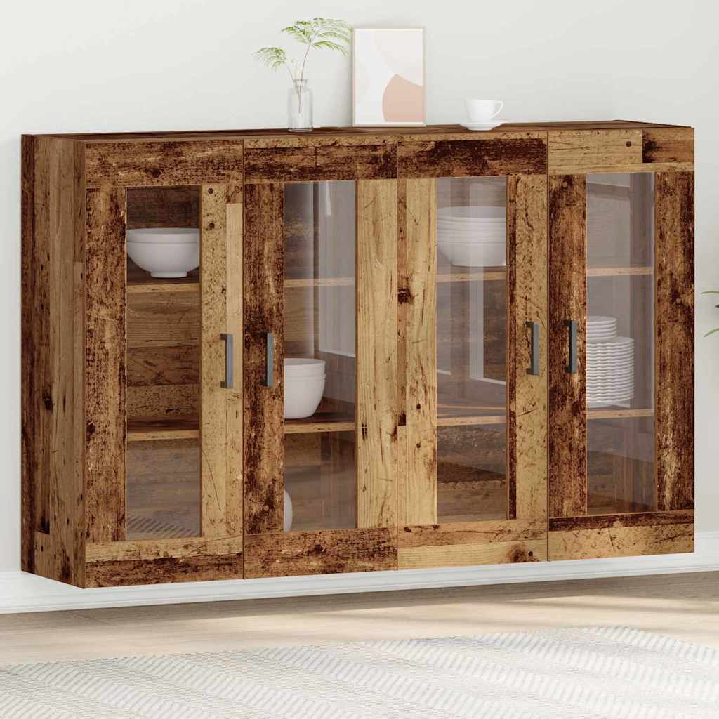 Wall Cabinets 2 pcs Reclaimed Wood Look 69.5 x 34 x 90 cm Particleboard