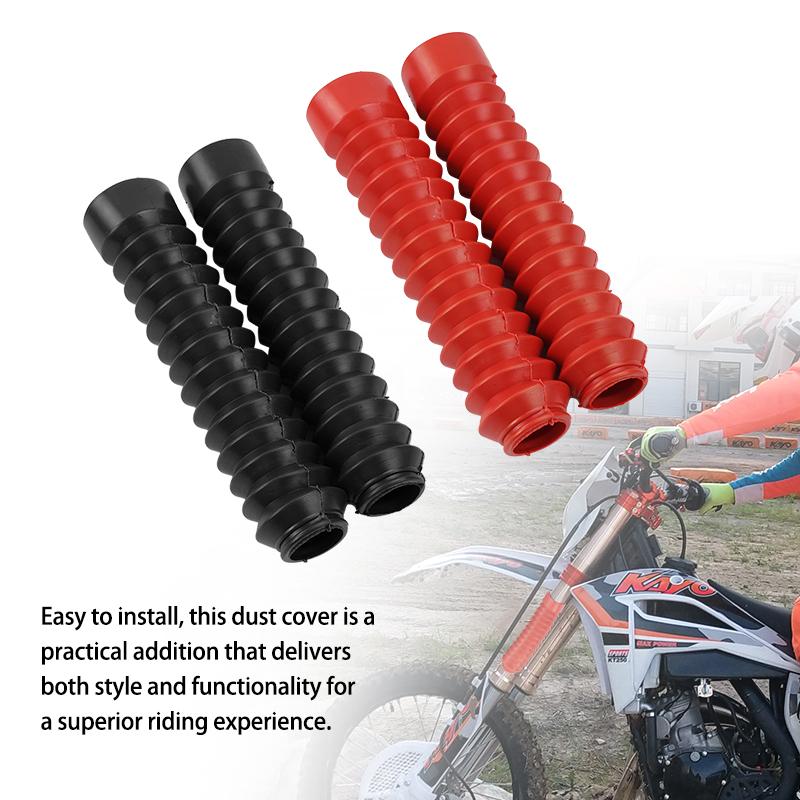 LINGQI RACING Motorcycle Front Fork Shock Dust Covers Gaiters Boots Rubber Protector Boot For Dirt Pit Bike Off Road Universal