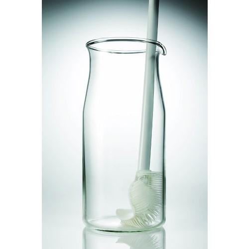 Tidy Bottle Cleaning Brush, White, 32.5cm, for Platawa Four Bottles (CL-665-800-7), Thoroughly Cleans Bottoms with this Plastic Brush [Made in Japan]