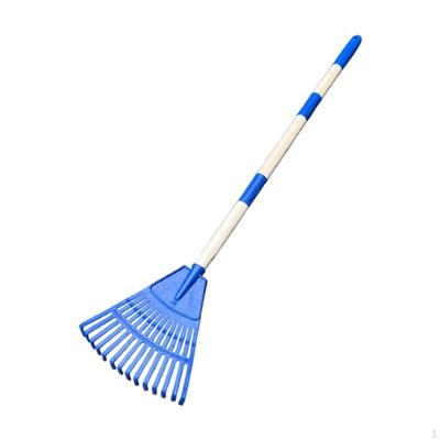 14 Garden Rake Steel Tool with Wood Handle for Kids Yard