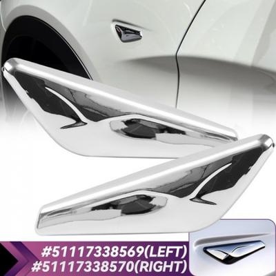 Left & Right Chrome Front Fender Side Finisher Panel Trim For BMW X3 F25 X4 F26