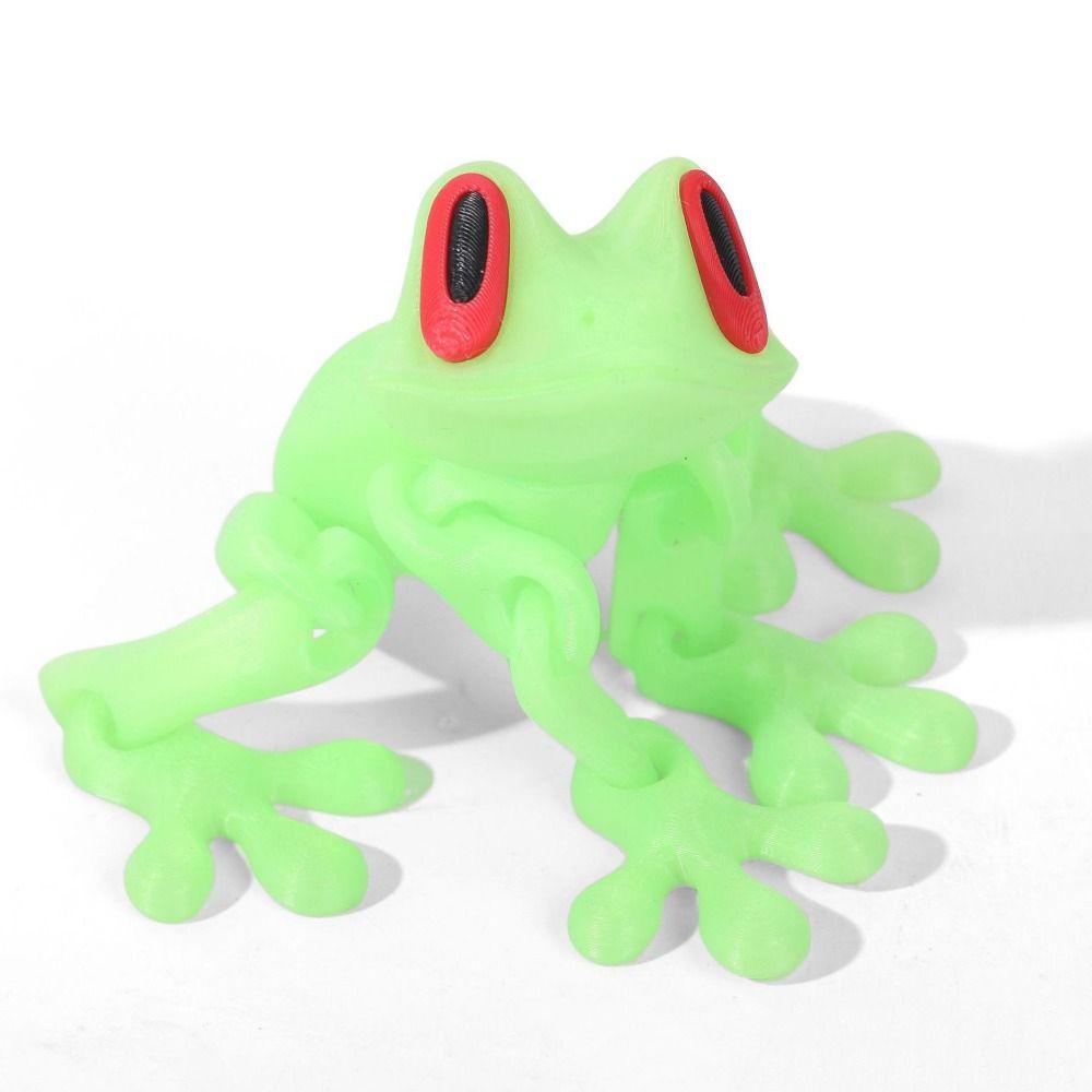 Cartoon 3D Printed Frog Model Movable Joints 3D Printed Frog Toy  Birthday Gift