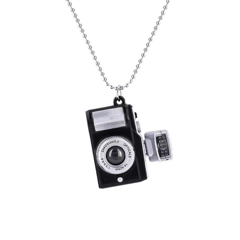 Fashion Flash Light Camera Necklace For Women Men Punk Long Chain Necklace Vintage Camera Pendant Necklaces Party Jewelry