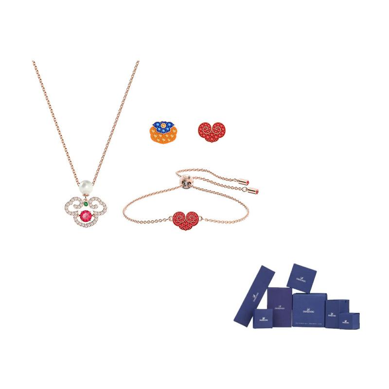 Swarovski Gratia Wishful Halskette Armband Ohrring Set Damenschmuck Mehrfarbig 5622089 Box (Random Color) white