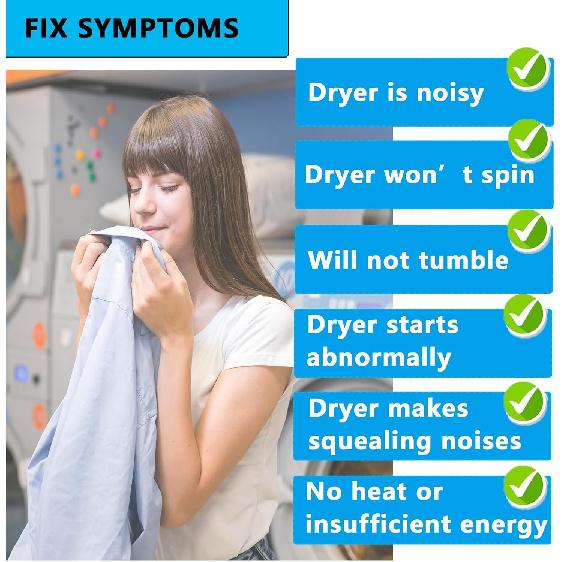 Upgrade 4392067 Dryer Repair Kit with 661570 Dryer Drum Belt & W10837240 Dryer Idler Pulley - Replacement Part for Whirlpool Kitchen-Aid Kenmore