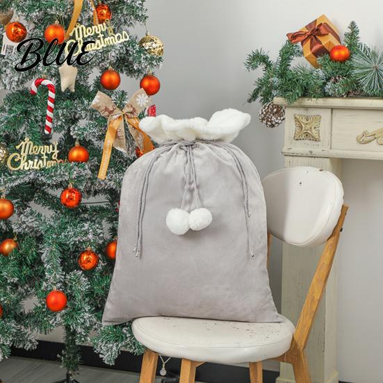 Customizable Holiday Party Favors Christmas Velvet Santa Gift Bag 19 x 26 Inch Large Drawstring Hand Painted Craft Supply Bags Claus Reusable