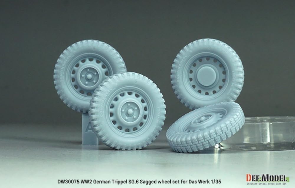 Deaf Model 1/35 WWII German Trippel SG.6 Amphibious Vehicle with Weight-Deforming Tire Set (for Daswerk) Plastic Model Parts DW30075 (Combat Vehicle)