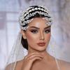 Crystal Pearl Bridal Headband & Veil Hair Accessory DZ076