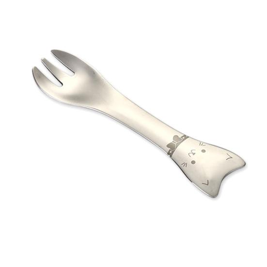 Desert Spoon Multi-function Easy to Grip Anti-slip Mini 304 Stainless Steel Cartoon Cat Shape Ice Cream Salad Coffee Spoon for Home