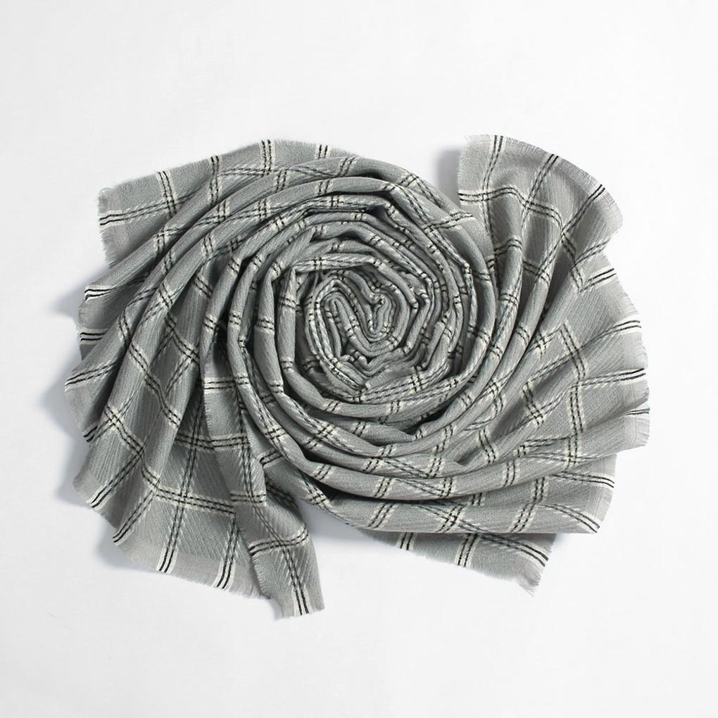 Cashmere Check Mood Long Muffler Shawl for Fall/Winter
