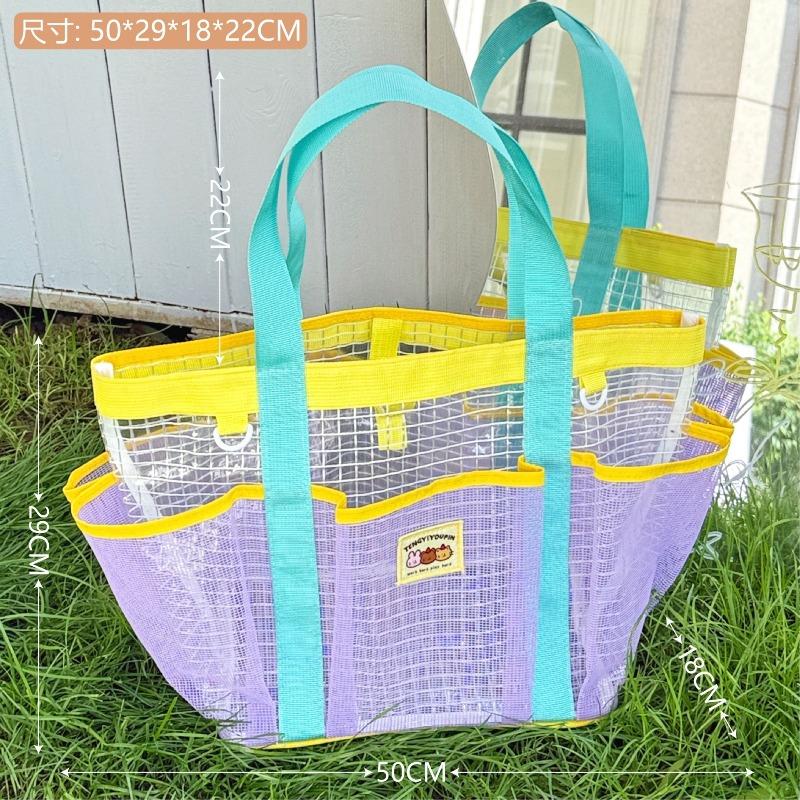 Jelly Beach Bag Cartoon Tote Bag Cute Transparent Waterproof Travel Tote Bag Shoulder Bag