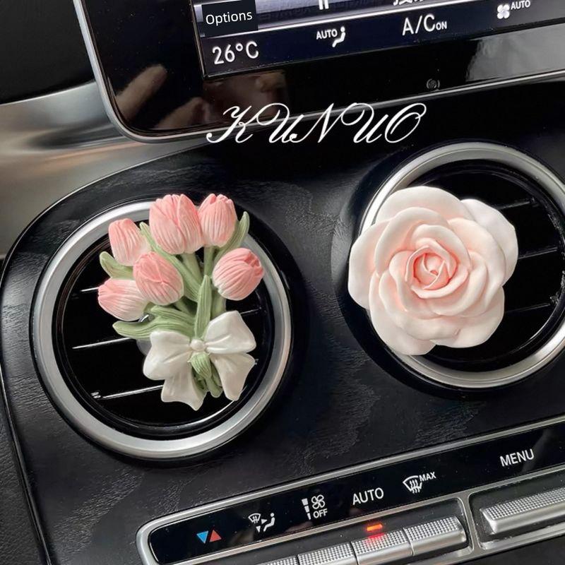 Butterfly Tulip Car Fragrance Diffuser Stone High-End Flower Car Air Vent Decoration Interior Ornament