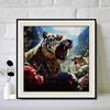 New Arrival 5D DIY Full Circle Diamond Painting "Tiger Roar" Embroidery Cross Stitch Home Decor Gift