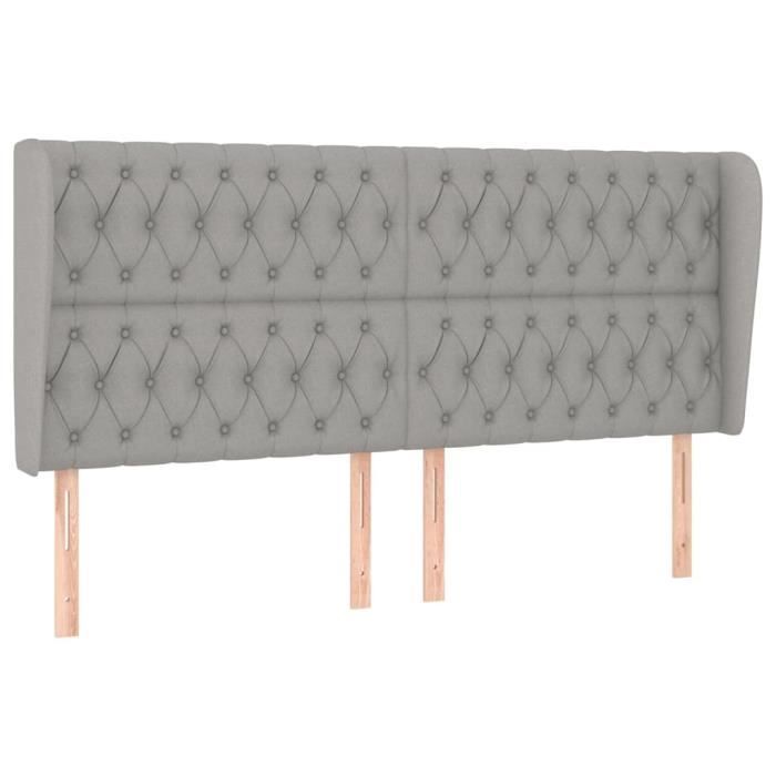 VidaXL Headboard with Ears Light Grey 183x23x118-128 Cm Fabric3118306
