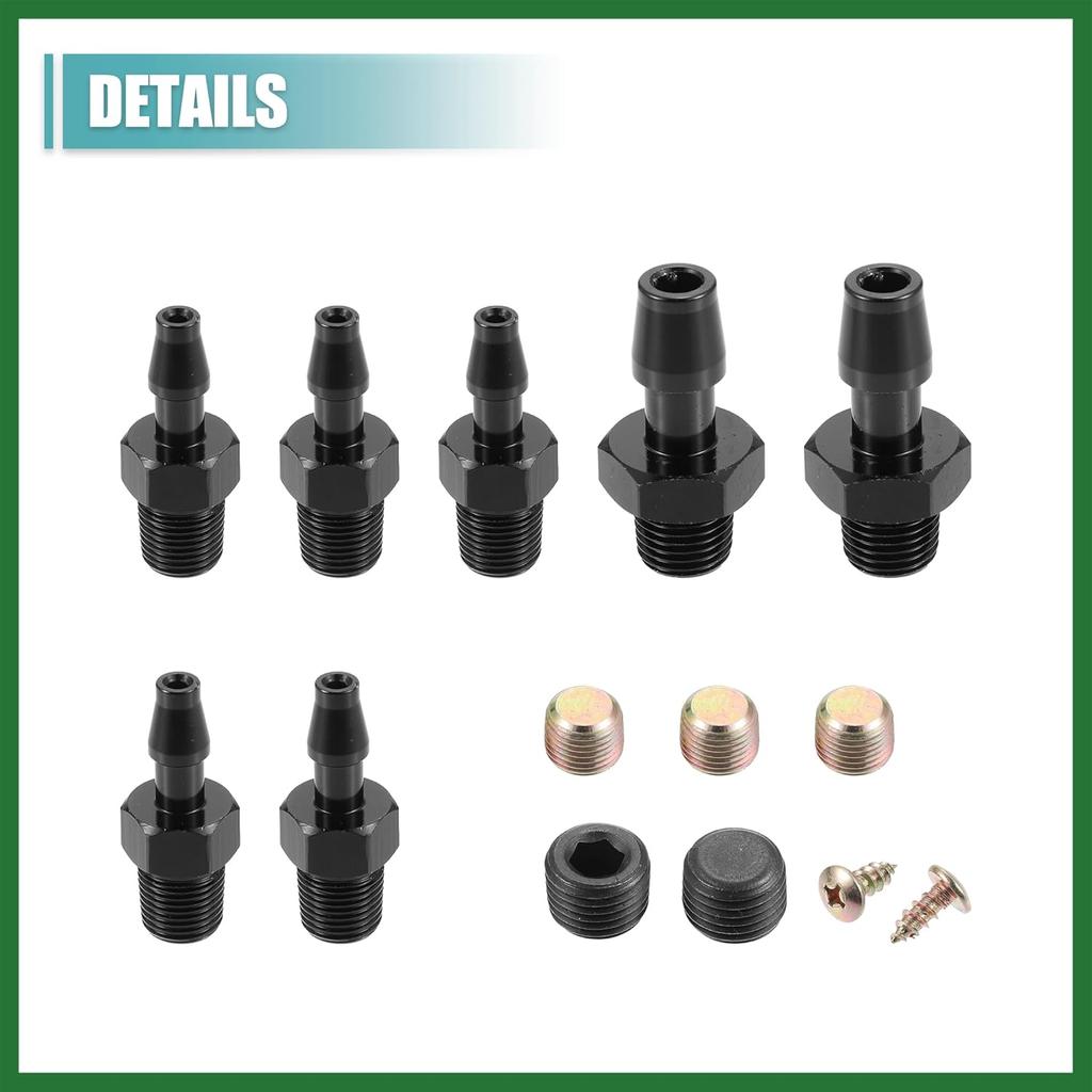 Motoforti Universal Vacuum Manifold Kit 1/8" Ports 1/2" Interfaces Block Intake Manifold for Car Fuel Gas Wastegate Turbo Boost Long-lasting