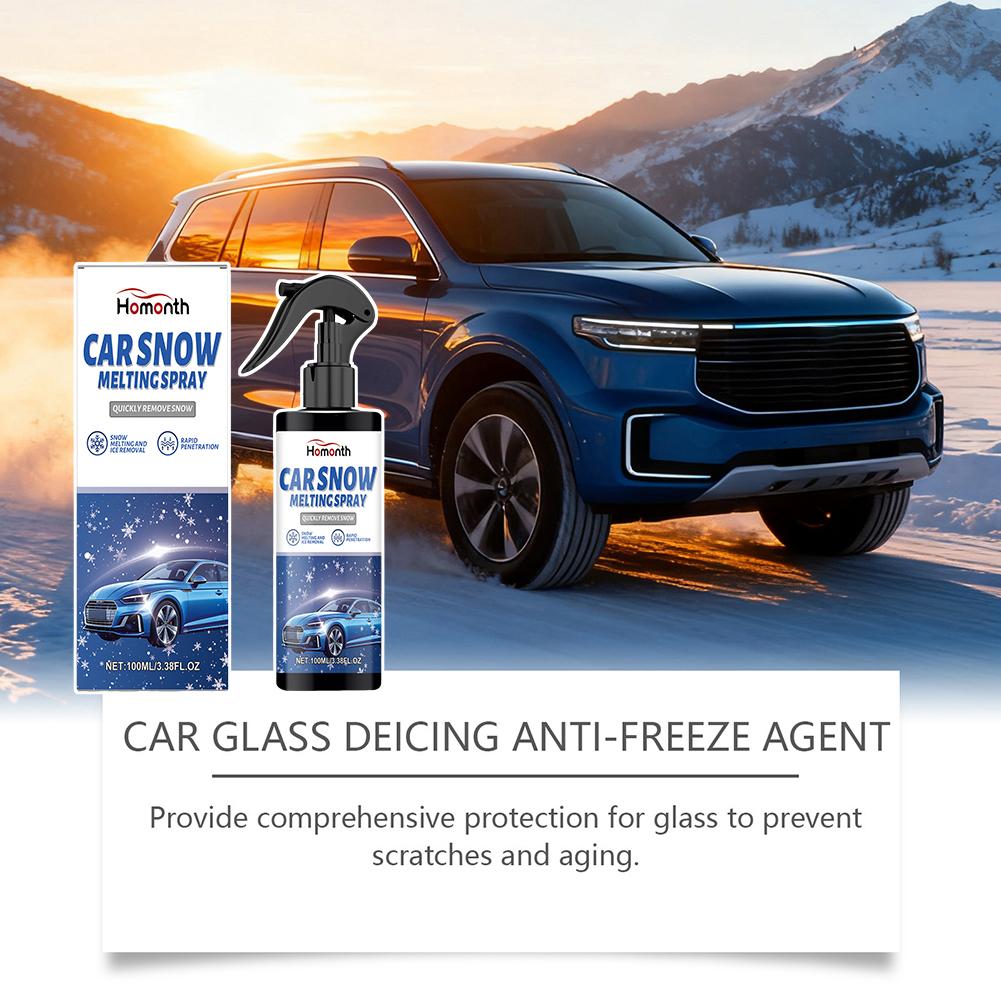 100ml Car Agents Glass Spray Melting Snow Ice Anti-Icing Winter Window Defrosting Snow Ice Melting Agents Ice-Off Spray Tools