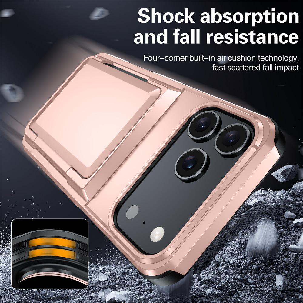 iPhone 17 Card Slot Flip Wallet Case, Drop-Proof Premium Protective Cover for iPhone 14/15/16 Plus