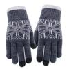 Winter Snowflake Fingerless Touchscreen Gloves Knitted Warm Outdoor Riding