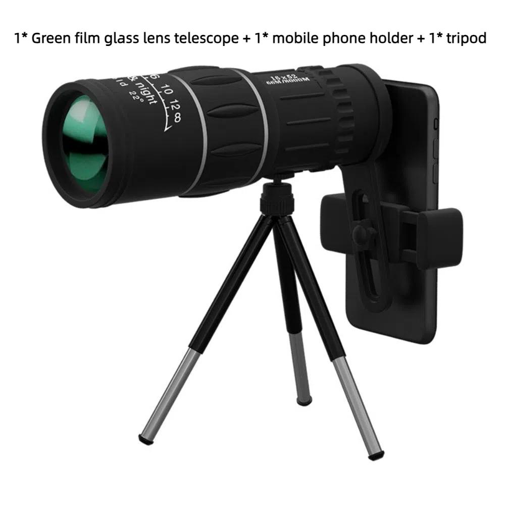 Dual Focus Monocular Telescope 16x52 Night Spyglass Telescope New Optical Zoom Scope  Outdoor