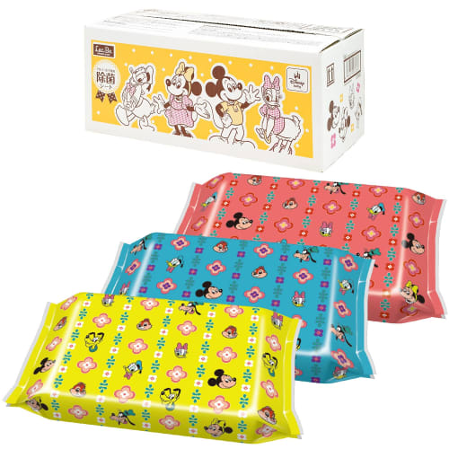 

LEC Disney Alcohol-Free Disinfecting Wet Wipes, 60 sheets x 20 packs (Mickey & Friends) / 1200 sheets / Tested for disinfection performance / Additive