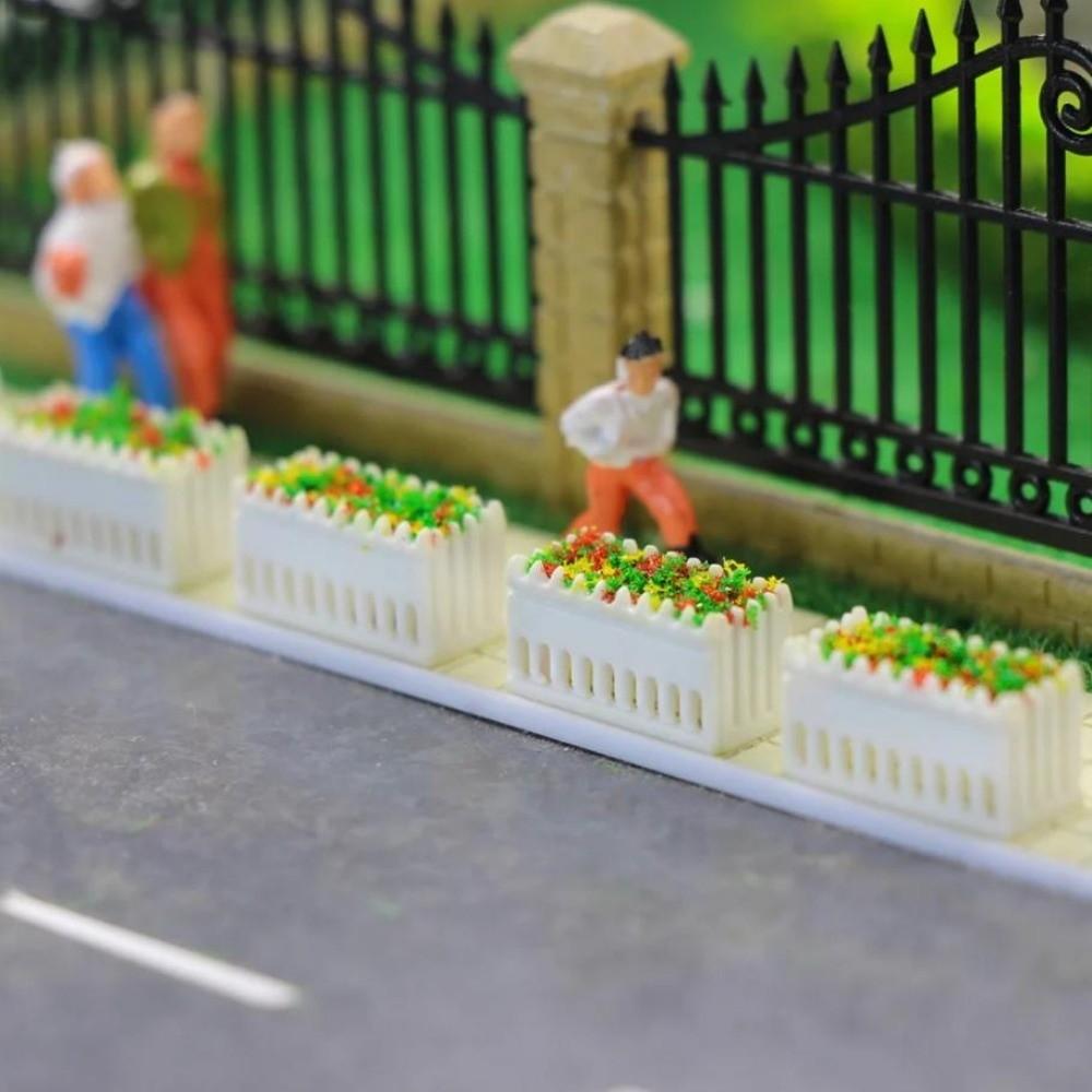10pcs Plastic Micro Landscape Flower Bed Model 1:50 1:75 Scale Garden Border  Minihouse Accessories