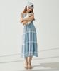 Bikini Bender Lace-Point Tiered Long Dress - Sky Blue