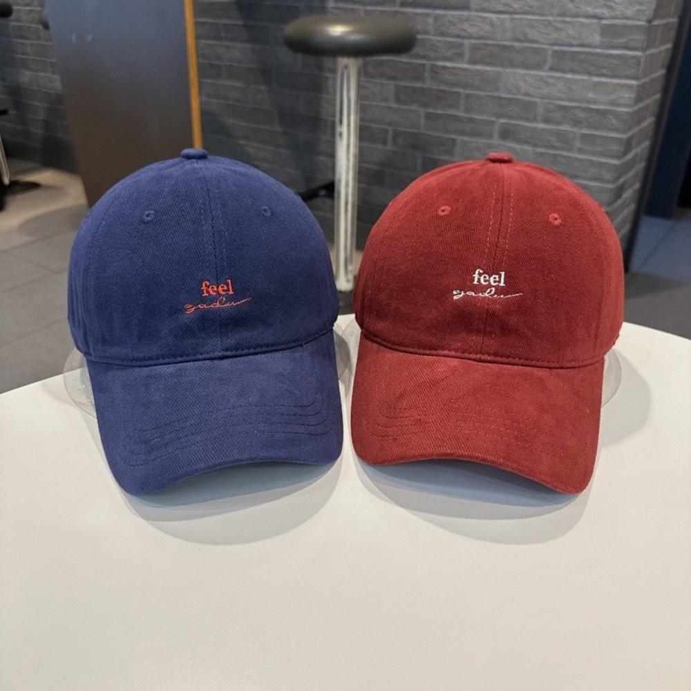 Embroidery Letter Rugged Baseball Cap Solid Color Duck Tongue Cap Fashion Sun Hat for Women