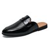 Herrenschuhe Mode Freizeitschuhe Trend Overalls Lederschuhe Webmuster hohl Halbschuhe Einwort-Faulschuhe