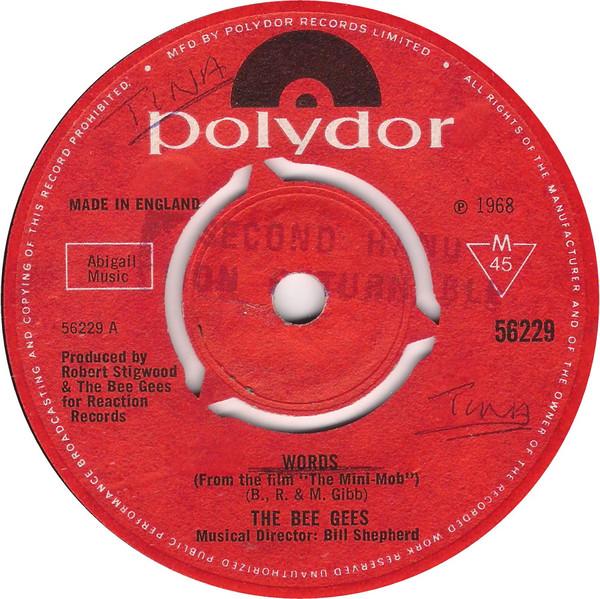 

7inch Record BEE GEES - Words 56229 Polydor 1968 UK Rock Used