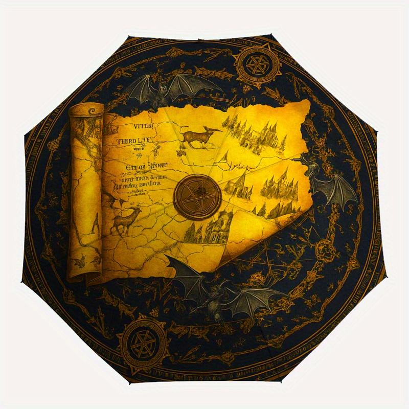 Harry Potter Map of the Hogwarts Express Wall DecorUmbrella, Portable 3-Fold Compact Umbrella,Christmas Gift ES377